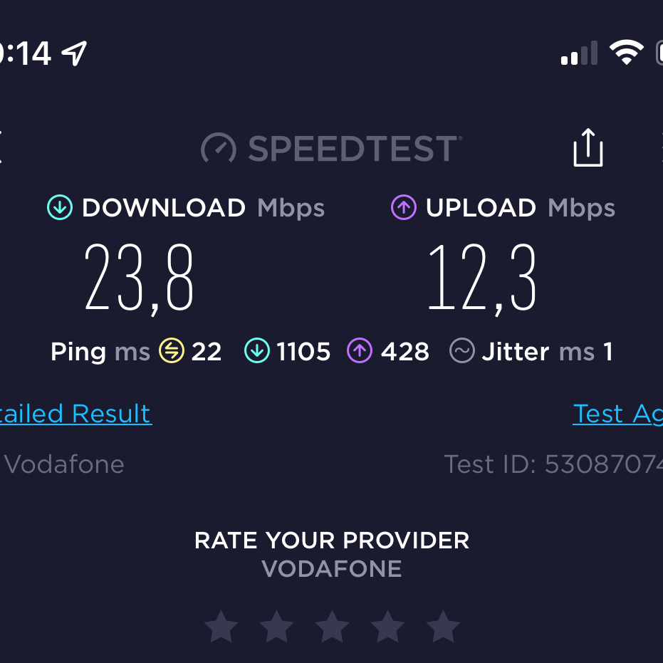 speed with OTE and 4G router