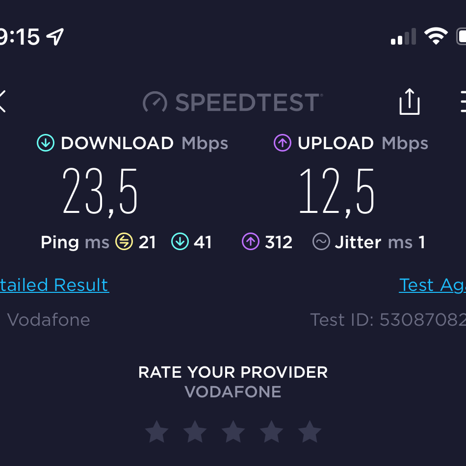 speed with OTE and 4G router